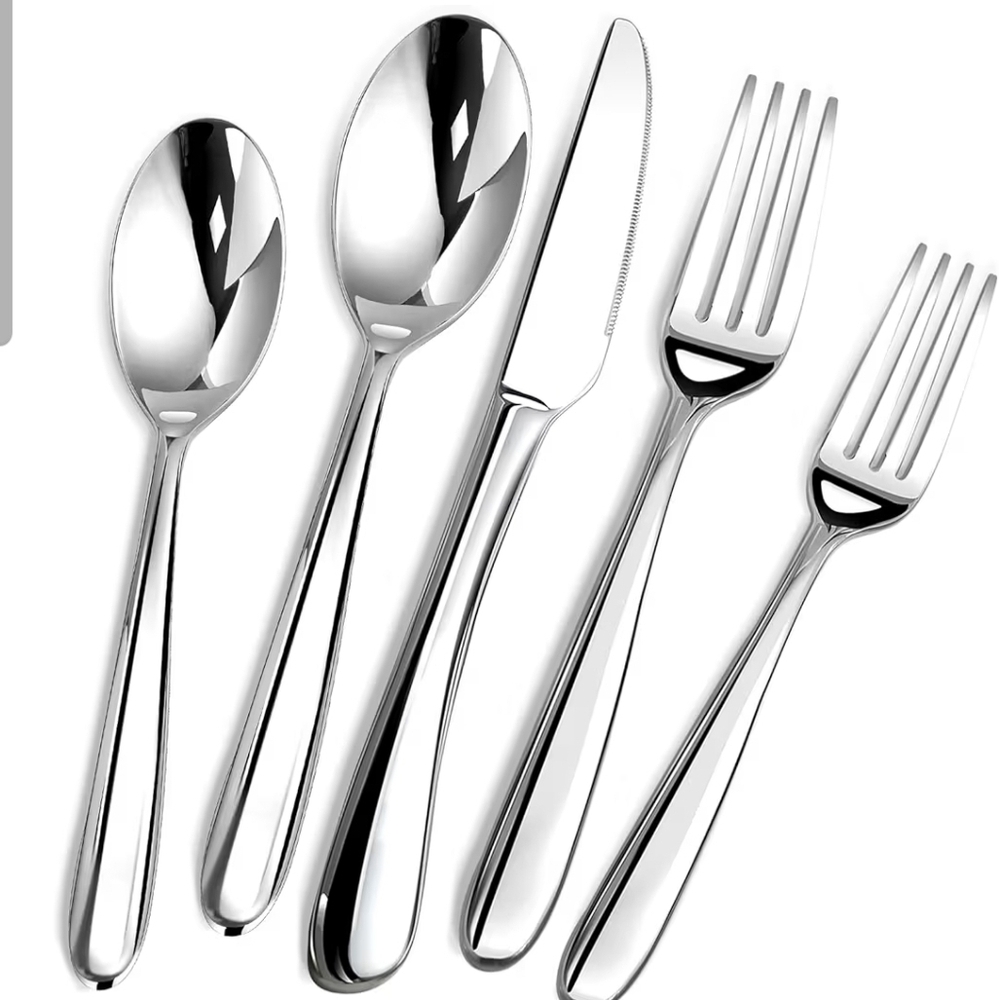 Sleek Silver Flatware Set